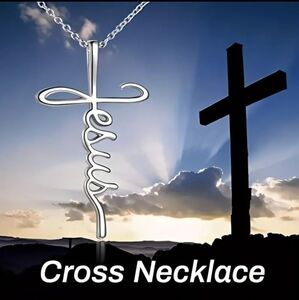 Necklace--Jesus name on Cross